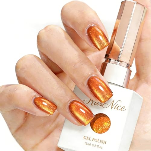 KRISNICE UV Nagellack Cat Eye 15 ML, Gellack mit Magnet, Cat Eye Uv Gel, Glitter Gelnagellack Soak Off Reflective Gel Magnetic Nail Polish für Frauen und Mädchen
