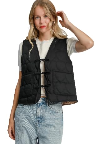 Heart Quilted Tie-Front Vest