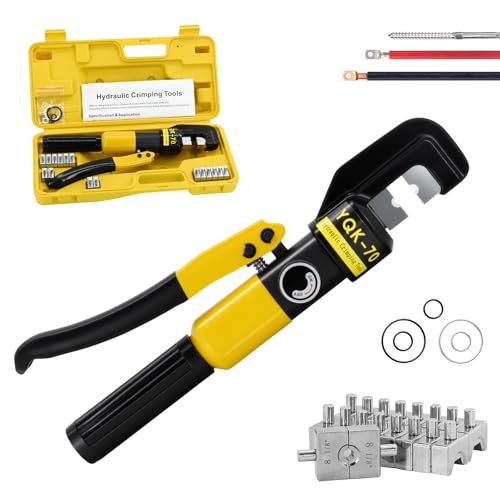10 Ton Hydraulic Crimping Tool Kit with 9 Dies for Battery Cable (12 AWG to 2/0) - Hydraulic Cable Crimper for Electrical Terminals & Wire Connectors by LFGUD - Used condition - US$29.17
