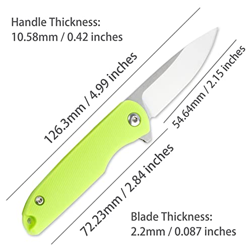 Tenchilon T28 Mini Flipper Folding Pocket Knife, 2.1 Inch Spear Point Blades, Contoured Abs Handle With Liner Lock, Micro Small Little Gentlemen's Utility Edc Knives #TOP1