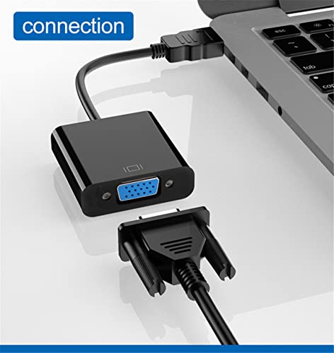 Image of TXY HD 1080P HDMI to VGA Cable Converter with Audio Power Supply HDMI Male to VGA Female Converter Adapter for Tablet Laptop PC TV (Black)