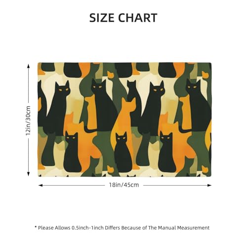 Set de table lavable imprimé chat abstrait 30,5 x 45,7 cm double résistant - 3