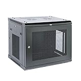 Tecmojo Elite Collection 9u Wall Mount Server Cabinet IT Network Rack Enclosure Lockable Mesh Door and Side Panels,23.6inch Depth Black to Store Computer, PDU, Media, Switch
