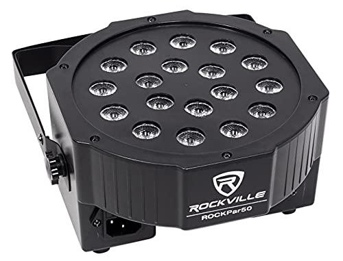 Image of Rockville RockPAR50 Black LED RGB Compact Par Can DJ /Club Stage DMX Wash