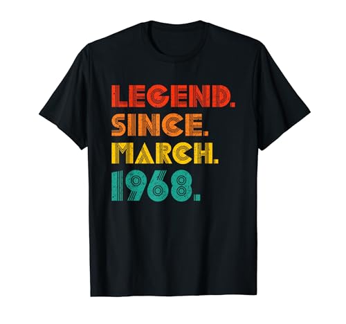 Legend Since March 1968 Birth Of Birthday 1968 Idea Vintage Camiseta