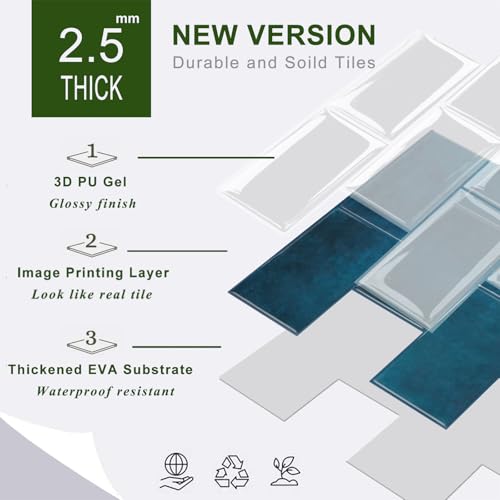 STICKGOO 10-Sheet Subway Tile Peel and Stick Backsplash, Self Adhesive Vinyl Wall Tiles, Stick on Backsplash for Kitchen and Bathroom(Thicker Design) by STICKGOO - Image 7