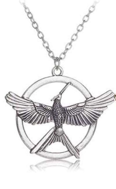 True Radiance Hunger Games like Necklace, Mockingjay Wings open & flying, Pendant Silver necklace, 1.5''