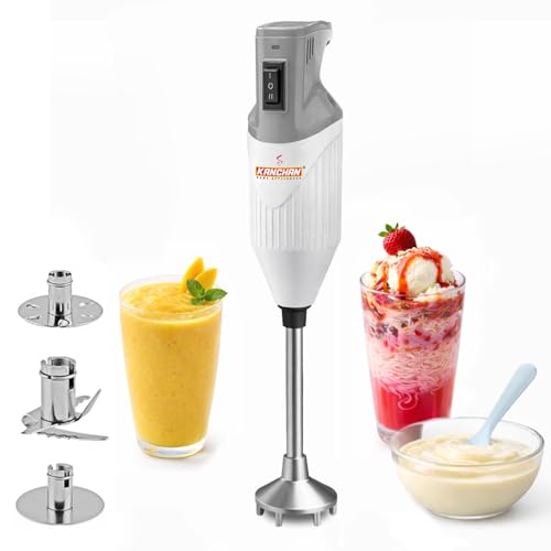 Image of Kanchan Majesty Hand Blender with 3 Stainless Steel Blades Mincer, Whisking, Beater | Electric Blender for Kitchen with Low Noise Powerful 180W Copper Motor 2-Speed Control - 2 Year Warranty(Gray)
