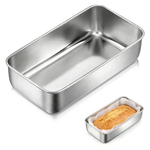 MFUSUL Grand moule à pain, rectangulaire, en acier inoxydable, pour gâteaux, pain et toasts, sain et non toxique, passe au lave-vaisselle