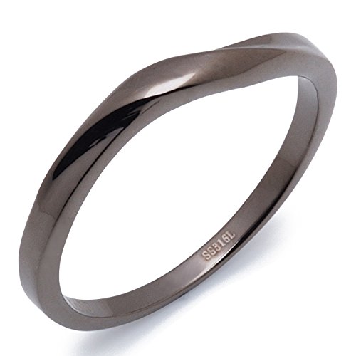 [ザ・キッス] THE KISS ステンレスリング TR8018 19号 ブラックイオンプレーティング ステンレス メンズ リング