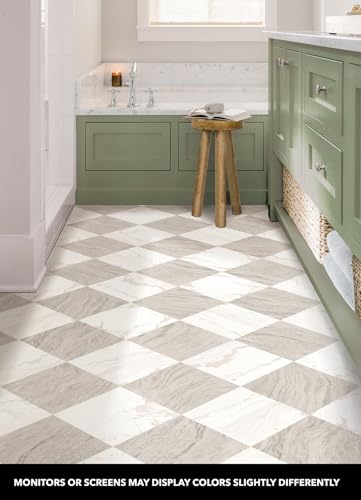 image for FloorPops x Chris Loves Julia 12-in by 12-in Bonneville Beige Peel and