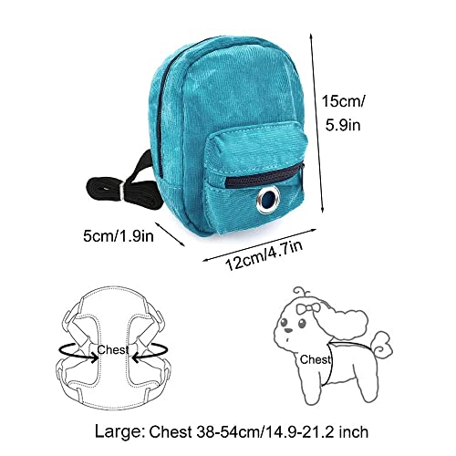 Dongker Dog Backpack, Adjustable Pet Snack Storage Bag Harness With Leash For Small Medium Dogs Outdoor Travel Camping Hiking Walking (S:chest 12.6-15.7") #TOP1