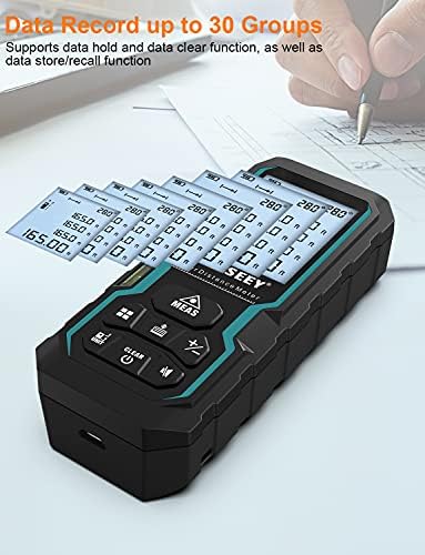 Laser Distance Meter 100M, Mileseey by RockSeed IP54 Laser Measure with Electronic Angle Sensor Portable Digital Distance Measurement with Bubble Level,Laser Distance Measure with 4 Lines LCD Display