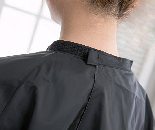 PERFEHAIR Friseur Salon Haarschneide Cape zur Maximalen Abdeckung, Schwarzer Salon Umhang mit Halblang-Ärmeln, 127cm x 150cm, 162g
