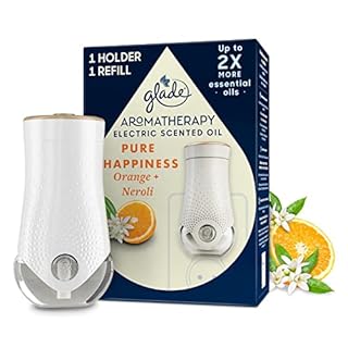 Glade Diffuseur d'huile parfumée électrique pour aromathérapie et recharge, désodorisant à brancher pour la maison, pur bonheur avec parfum orange et néroli, 20 ml