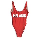 One Piece Swimsuit Sexy Melanin Custom Text Personalized Swimwear Red