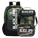 Mochila Gamer Black Ops Com Lancheira E Estojo Oficial Dermiwil