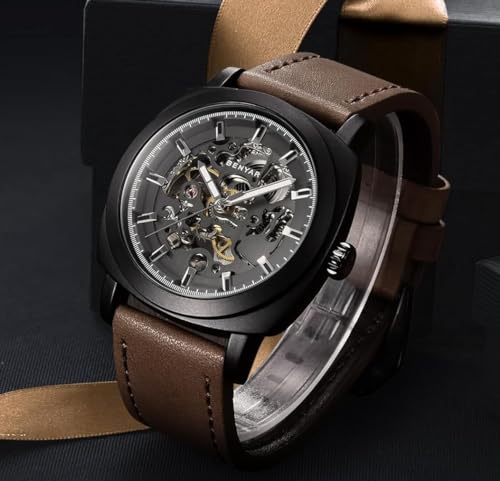 BENYAR Store BENYAR Automatic Skeleton Leather Strap Men's Watch - Image 3