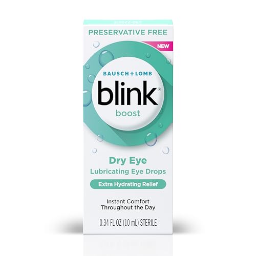 Blink Boost Preservative-Free Lubricating Eye Drops, Moisturizing & Soothing for Mild Dry Eyes, with Hyaluronate, Hydrating Relief Instant Comfort Throughout the Day, Contact Lens Friendly, 0.34 FL Oz