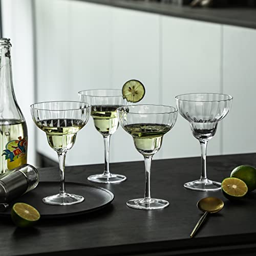 Everest Global Ribbed Optic Margarita Glasses 11 Oz. Set Of 4 #TOP7