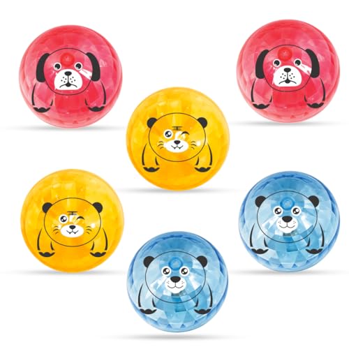 Image of Amazon Brand - Jam & Honey Diamond Balls Pack of 6 for Kids 12 Months+ | Best for Indoor & Outdoor Play | Lightning Baby Ball Glow in The Dark Toy | Assorted | General Recreation