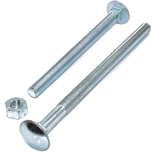 Pack of 25 x M8 x 200mm ZINC Cup Square Carriage Bolt Coach Screws with HEX Full Nuts