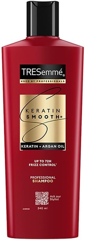 Keratin Smooth Shampoo 340 ML | 72H Frizz Control with Keratin Protein & Argan Oil | Paraben Free Smoothening Shampoo for Dry & Frizzy Hair