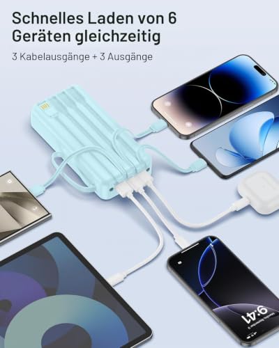 Powerbank 27000mAh mit 4 integrierten Kabel, 30W USB C Schnellladefunktion – Ansicht 6
