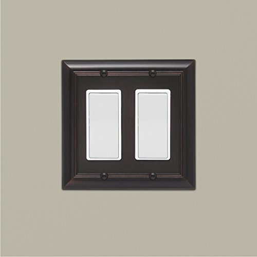 Amazon Basics Double Gang Light Switch Wall Plate, Oil Rubbed Bronze, Set Of 2 #TOP4