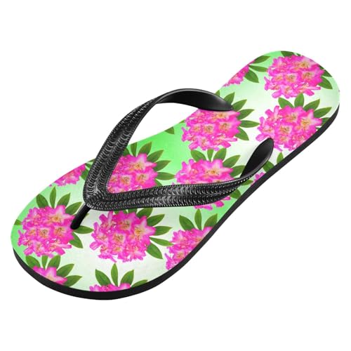 Pink Flower Leaf Flip Flops for Beach Thong Sandals Anti-slip Lightweight Shower Shoes for House Indoor Outdoor2
