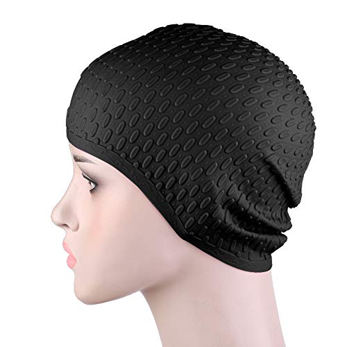 VGEBY Traling Silicone Swimming Cap Adult, Lightweight Bathing Caps, Unisex lexible Waterproof Swimming Cap Head Cover Swim Caps(black) Swimming equipment Water Sports - Image 3