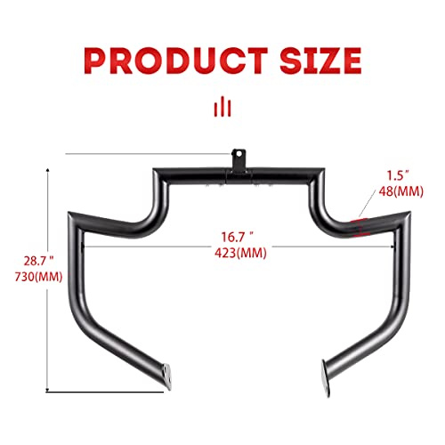 Gamyipp 1.5" Fat Crash Bar Engine Guard Highway Bar For Honda 750 Vt750 Vt750C Vt400 Shadow Aero Phantom Spirit (Black) #TOP4