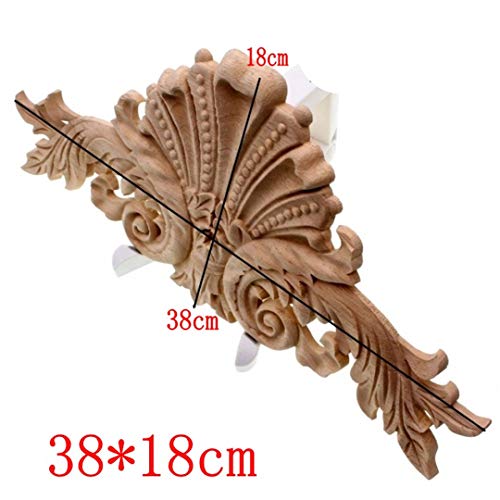 T-Misenosy Apliques Madera Decorativos Antiguos decoración Muebles Puerta Armario molduras Madera Irregulares Tallado Flores estatuilla Artesanal B