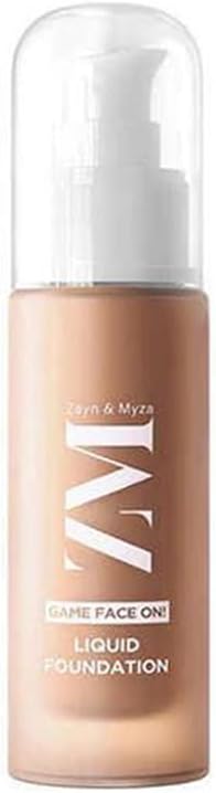 ZM Zayn & Myza Game Face on Liquid Foundation 12hour Long-lasting | Smudge-Proof | Transfer Proof | SPF 25 (Almond)- 30ml