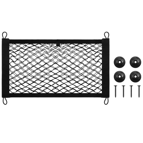 Lexziuo 1PCS Motorbike Cargo Net with Quick-Attach Clips, Nylon Organizer Mesh for Rear Rack Hauling, Touring, Commuting & Utility Transport - Includes Storage Bag (7.87 x 10.24 in)