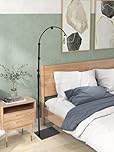 Quikraen Metal CPAP Hose Holder Avoids Hose Entanglement, CPAP Holder with Height & Angle Adjustable, Bed Design CPAP Tube Holder with Non-Slip Base for Home and Hospital, Black (Hose Not Included)
