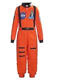 ReliBeauty Boys Girls Kids Children Astronaut Role Play Costume, Orange, 7