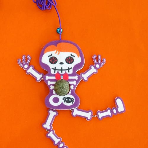Brinquedo interativo para gato pendurado, brinquedo para gato esqueleto de Halloween, Brinquedo de g