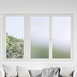 Fensterfolie selbstklebend, frostiges Grau 90 x 500 cm PVC, Sichtschutzfolie, Milchglasfolie für Fenster, Badezimmer, Büro, Schlafzimmer