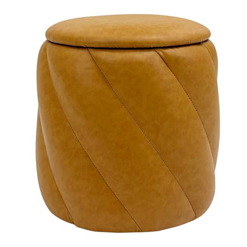 Get Set Style Round Ottoman with Soft Padded Seat, Storage Vanity Stool for Makeup,Upholstered Footrest Stool,Foot Stool for Living Room, Bedroom by Get Set Style - Image 5