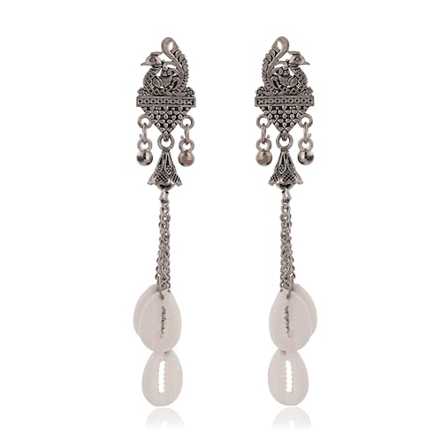 Image of Jewellery Earrings for Women Oxidised Silver Jhumka earrings for Girls and Women E-17
