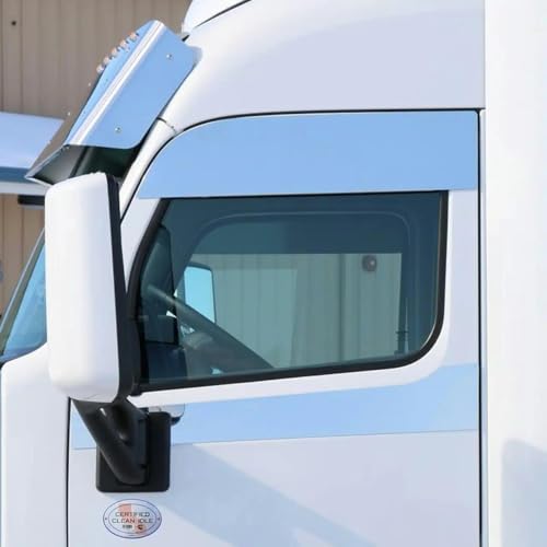 TORQUE Stainless Steel 6-Inch Drop Windows Chop Top Set for Peterbilt 567 579 Semi Trucks, Polished...