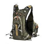 Amarine Made Fly Fishing Backpack Adjustable Size Multi-purpose Vest Mesh Fishing Vest Pack,Detachable Fly Fishing Vest and Backpack Combo with Chest Strap and Chest Bag Messenger Bag (Green)