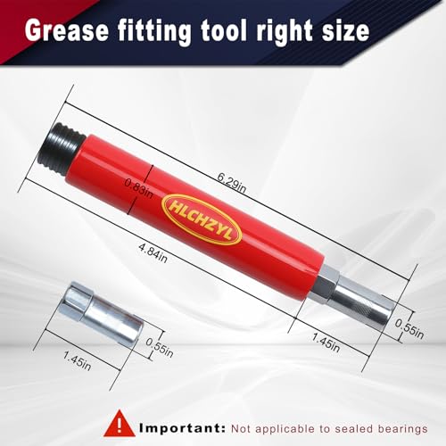 Image of Grease Fitting Cleaning Tool Zerk Kit Updated, Heavy Duty Hydraulic Pressure Cleaner Tool for Dried Grease Fitting Removal, Universal for Trucks, Tractors, Excavators, Includes a Spare Coupler