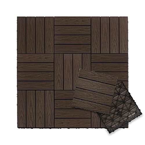 NewTechWood UltraShield Composite Deck Tile Spanish Walnut