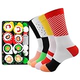 Nuiorfty Sushi-Socken für Damen, 4 Paar Sushi-Socken, lustige für Damen und Herren, zum Geburtstag oder Feiertag