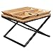 Produktbild WOHNLING Couchtisch 60x47,5x60 cm Akazie Massivholz/Metall Tabletttisch | Design Wohnzimmertisch Quadratisch | Sofatisch Massiv | Kleiner Tisch Wohnzimmer