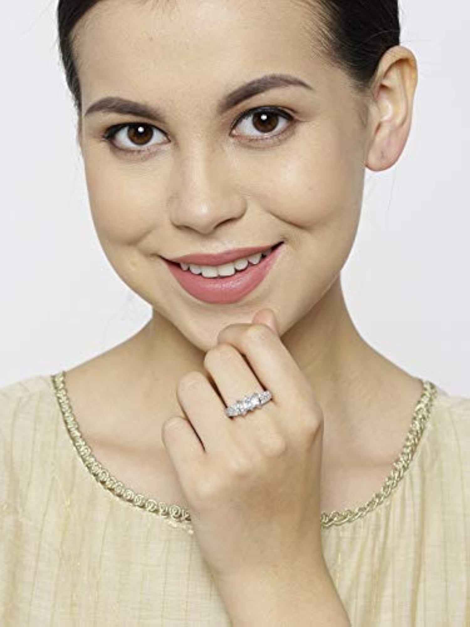 Non-Precious Metal Brass and Cubic Zirconia Ring
