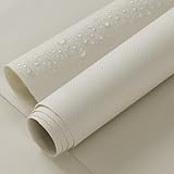 ANMINY 100% Waterproof Canvas Fabric by The Yard, 3 Yards 58' W 600D Upholstery Marine Fabric with PVC Backing Ripstop Outdoor Oxford Material for Furniture Covers Tent Auto, Beige