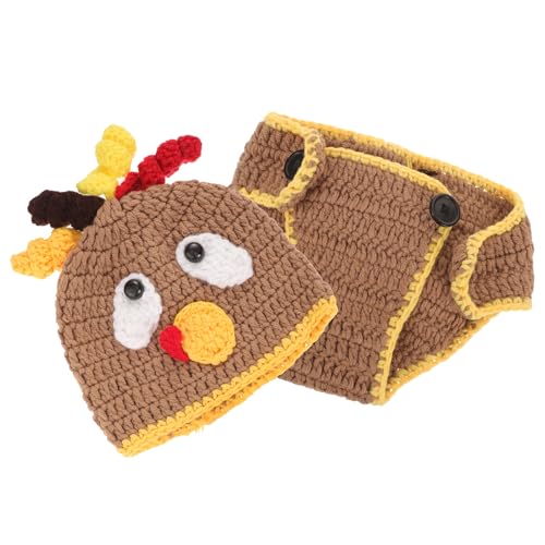 OFFIGAM 1ensemble Photographie Costume Tricoté Main Déguisement Dindon Doux Confortable Accessoires Photo Nourrisson Jours